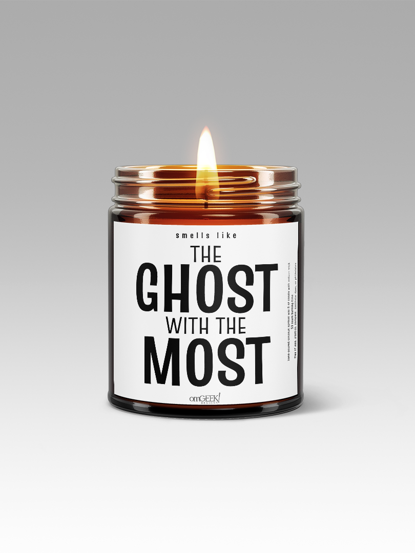 The Ghost with the Most White Label Halloween Spooky Season Scented Coconut Apricot Wax Candles | Available in 5 Scents