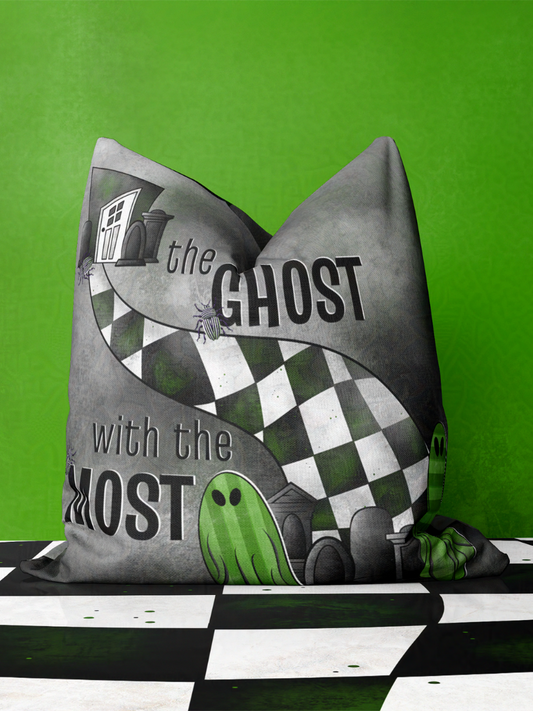 The Ghost with the Most Beetle Juice Spun Polyester Square Pillow and Pillowcase