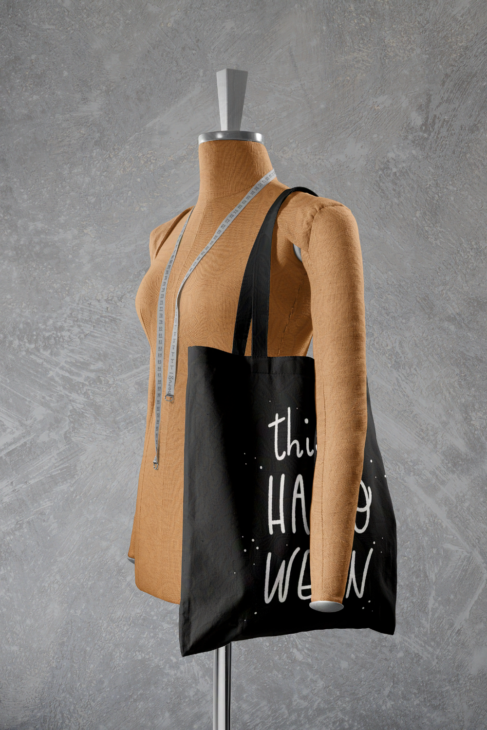 This is Halloween Black and White Striped Tote Bag | Trick or Treat Bag | Boo Bag