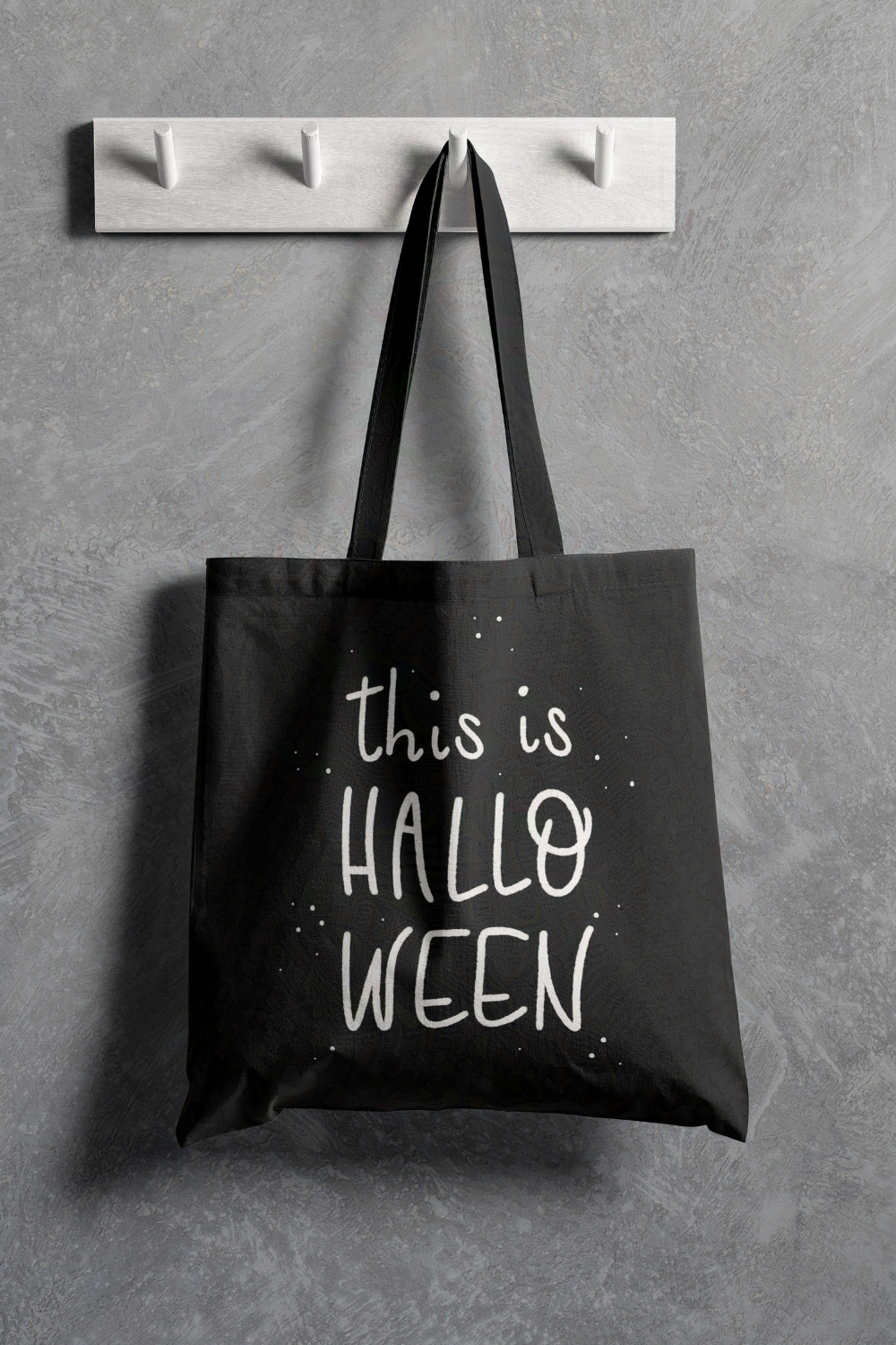 This is Halloween Black and White Striped Tote Bag | Trick or Treat Bag | Boo Bag
