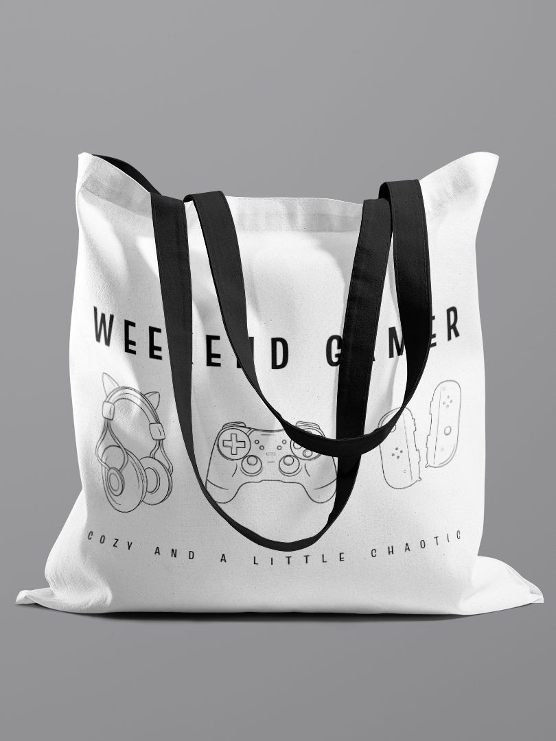 Weekend Gamer Streamer Tote Bag for Gaming and Streaming Essentials