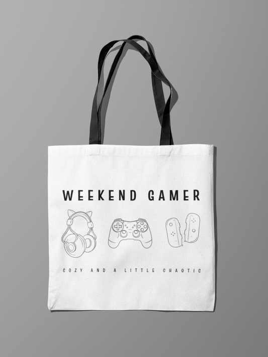 Weekend Gamer Streamer Tote Bag for Gaming and Streaming Essentials