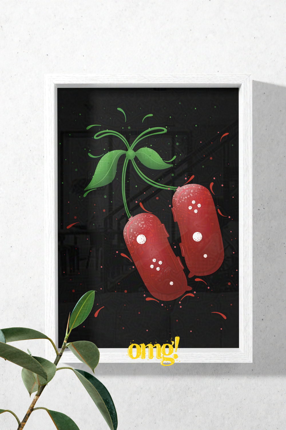 Cherry Coded Controllers Wall Art for Gamer Geeks