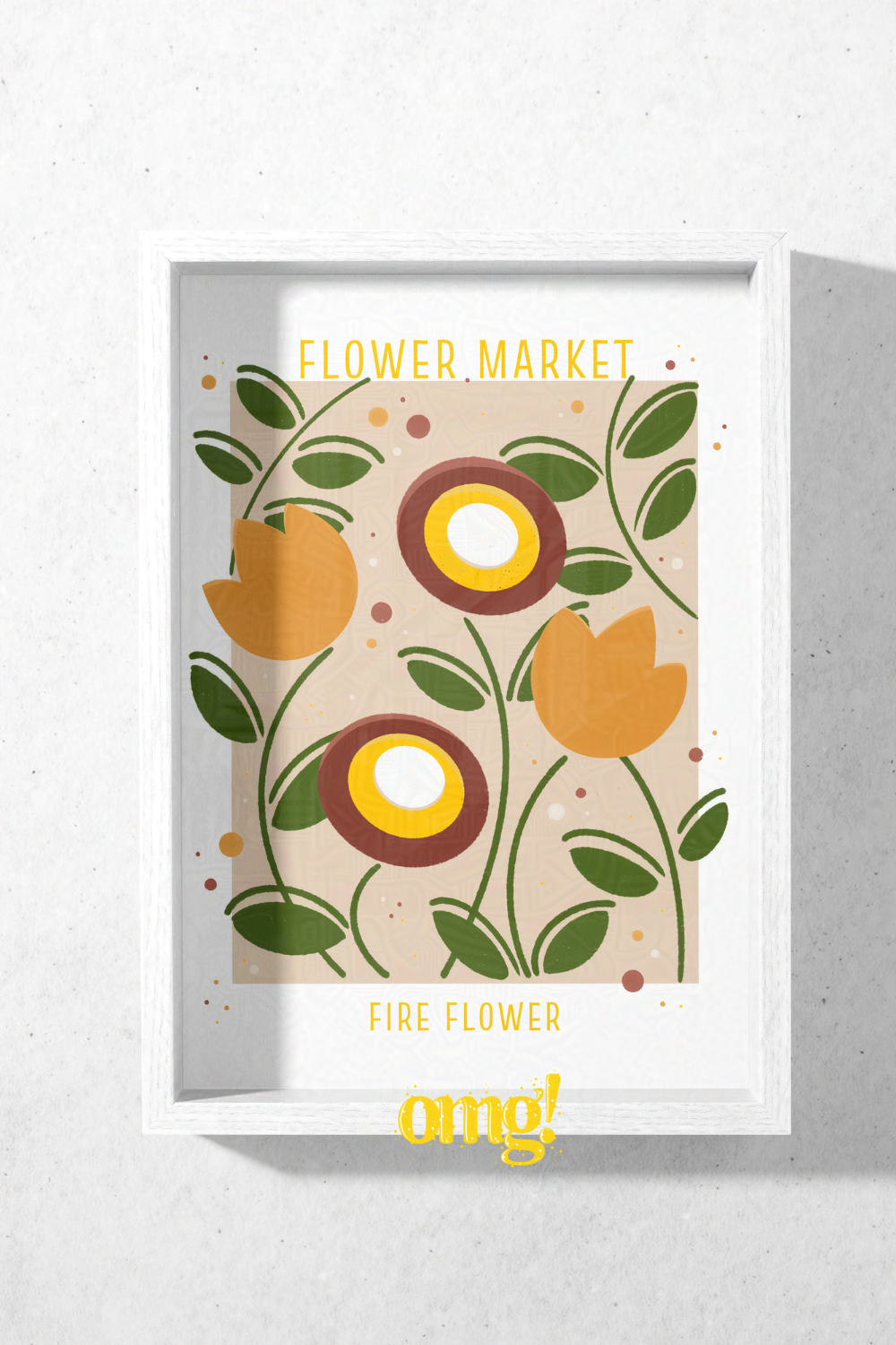 Fire Flower Market Wall Art for Gamer Geeks