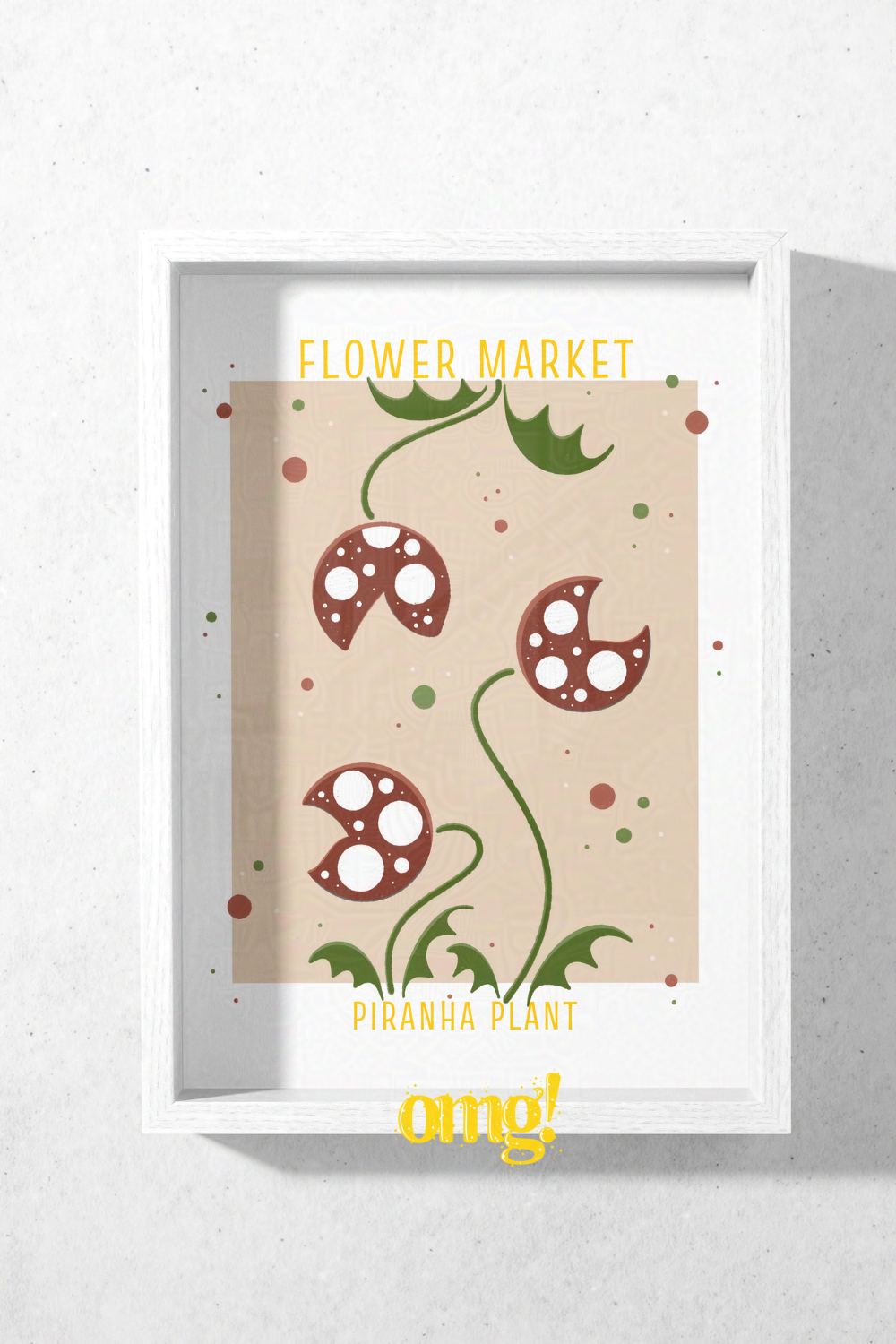 Piranha Venus Fly Plant Flower Market Wall Art for Gamer Geeks