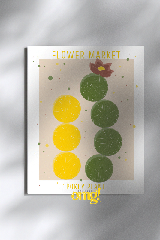 Pokey Plant Flower Market Wall Art for Gamer Geeks