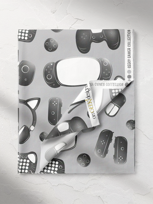 Geeky Gamer Large Essentials Fabric on a Light Grey Background