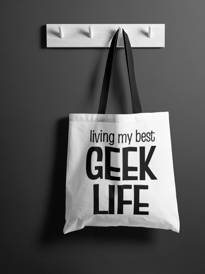 Living My Best Geek Life Tote Bag for Gamers and Geeks | Geeky Gamer Essential Collection