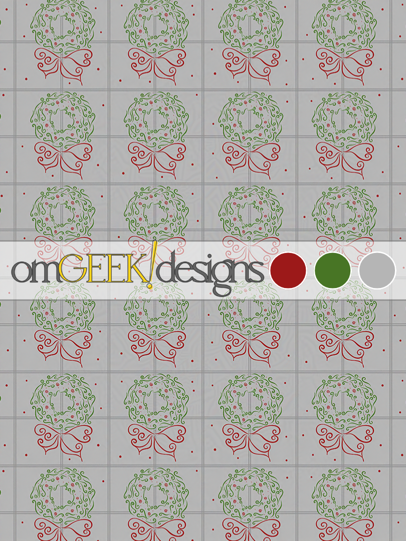 Holiday Christmas Wreath Patterned Paper, Inspired by Christmas Town, the Nightmare Before Christmas