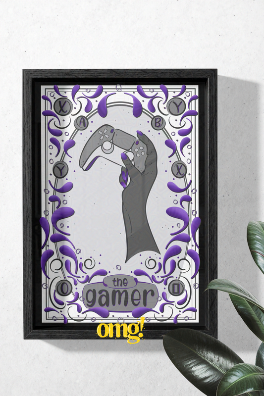 The Gamer Tarot Card Wall Art for Gamer Geeks